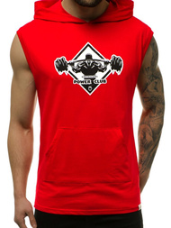 T-Shirt bez rękawów męski czerwony OZONEE MACH/M1213