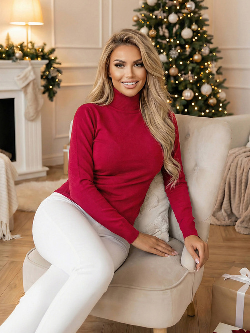 Sweter damski bordowy OZONEE JS/8003/5Z