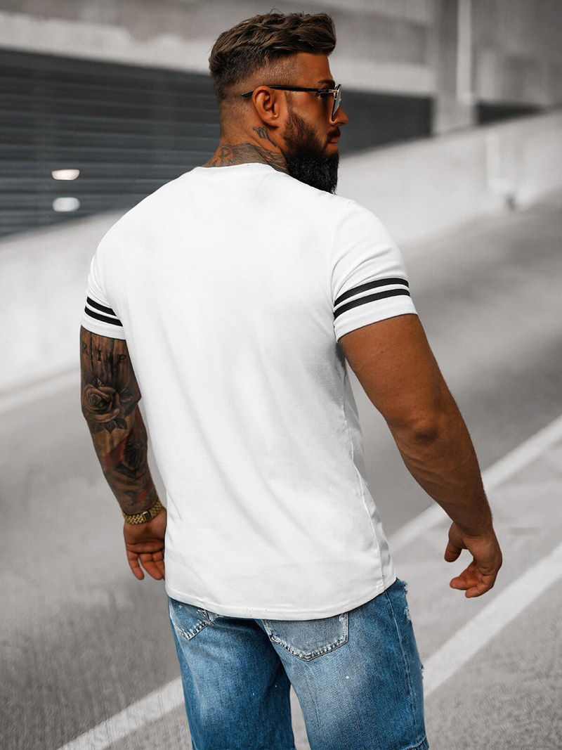 T-shirt męski biały OZONEE O/8T1275/1