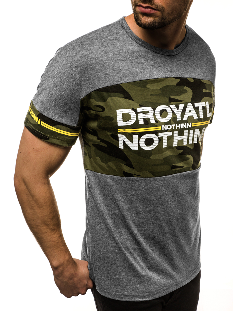 T-Shirt męski grafitowy OZONEE JS/SS10976