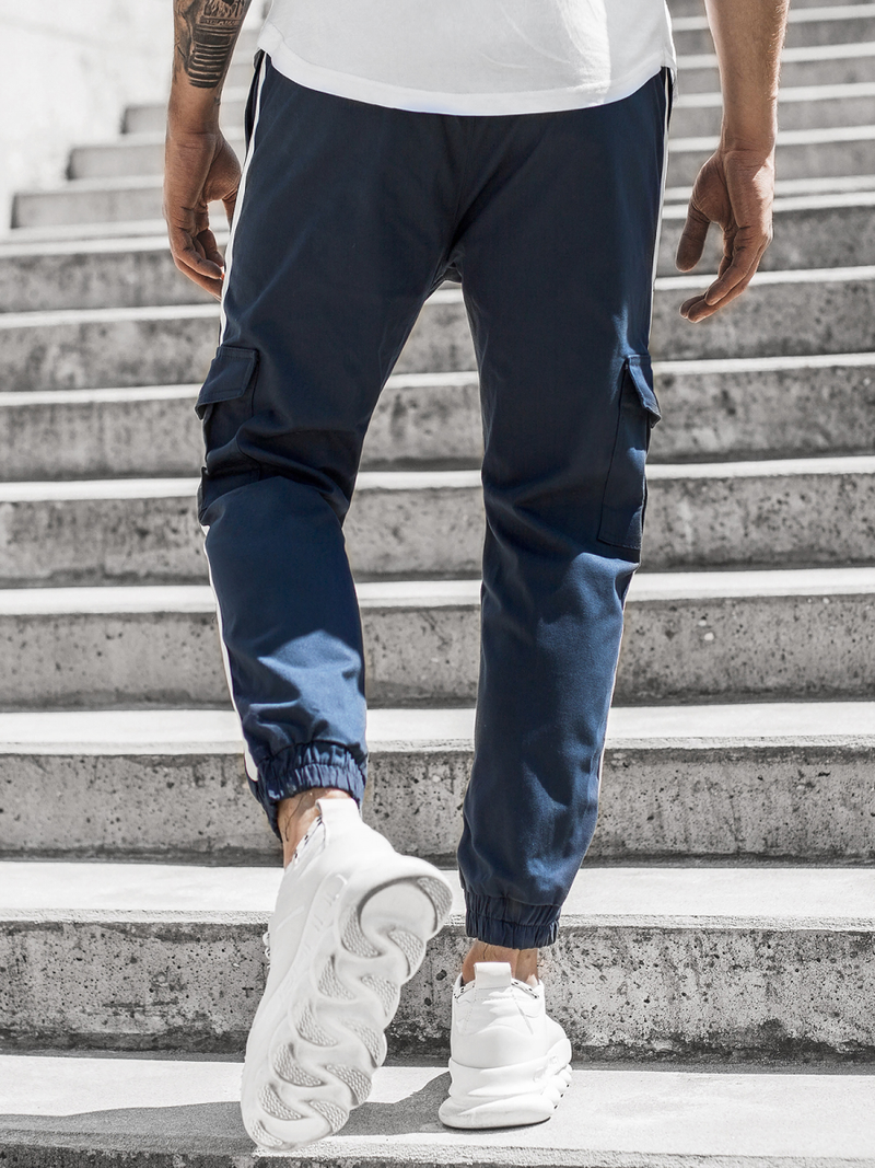 Spodnie męskie chino joggery granatowe OZONEE DJ/5580