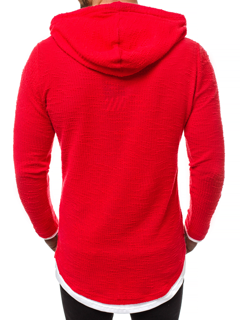 Bluza męska z kapturem czerwona OZONEE O/1252