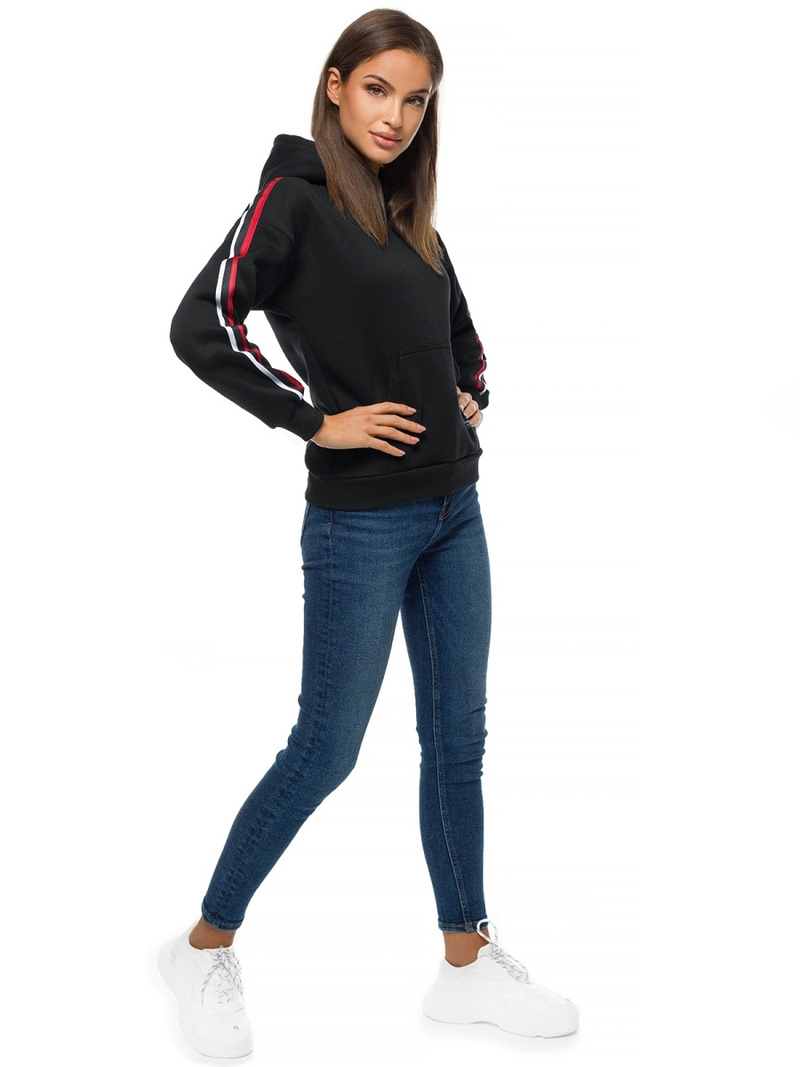 Bluza z kapturem damska czarna OZONEE JS/B26015