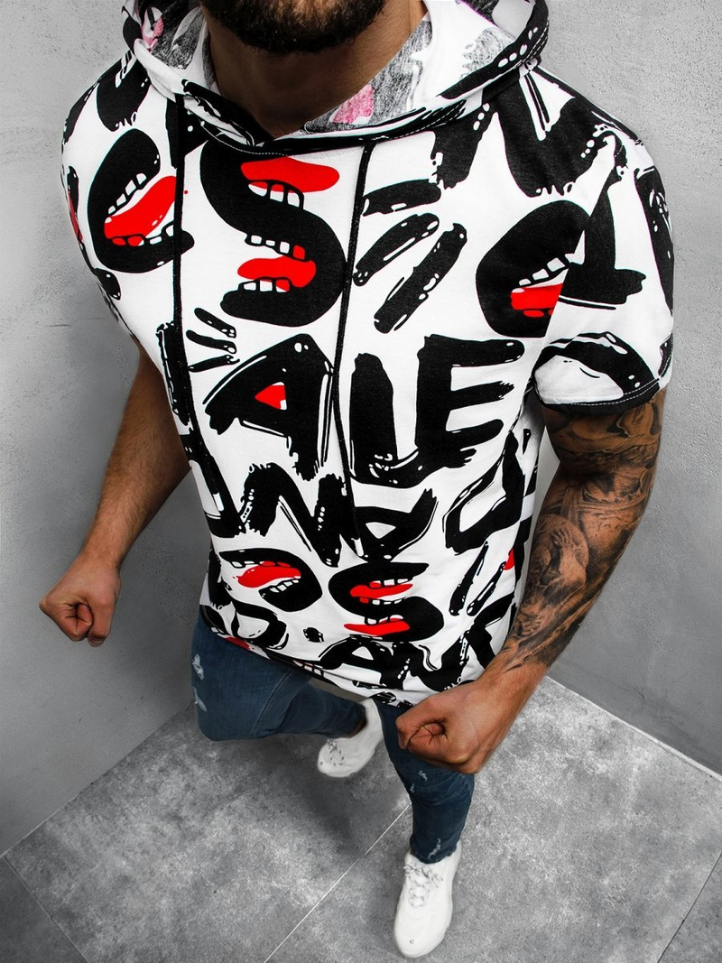 Футболка чоловіча Бiло-Чорний OZONEE O/BL202Z