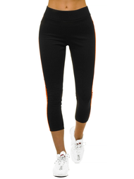 Legginsy damskie czarno-pomarańczowe OZONEE JS/YW06040/1/29