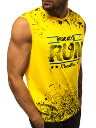 T-Shirt bez rękawów męski żółty OZONEE JS/KS2075