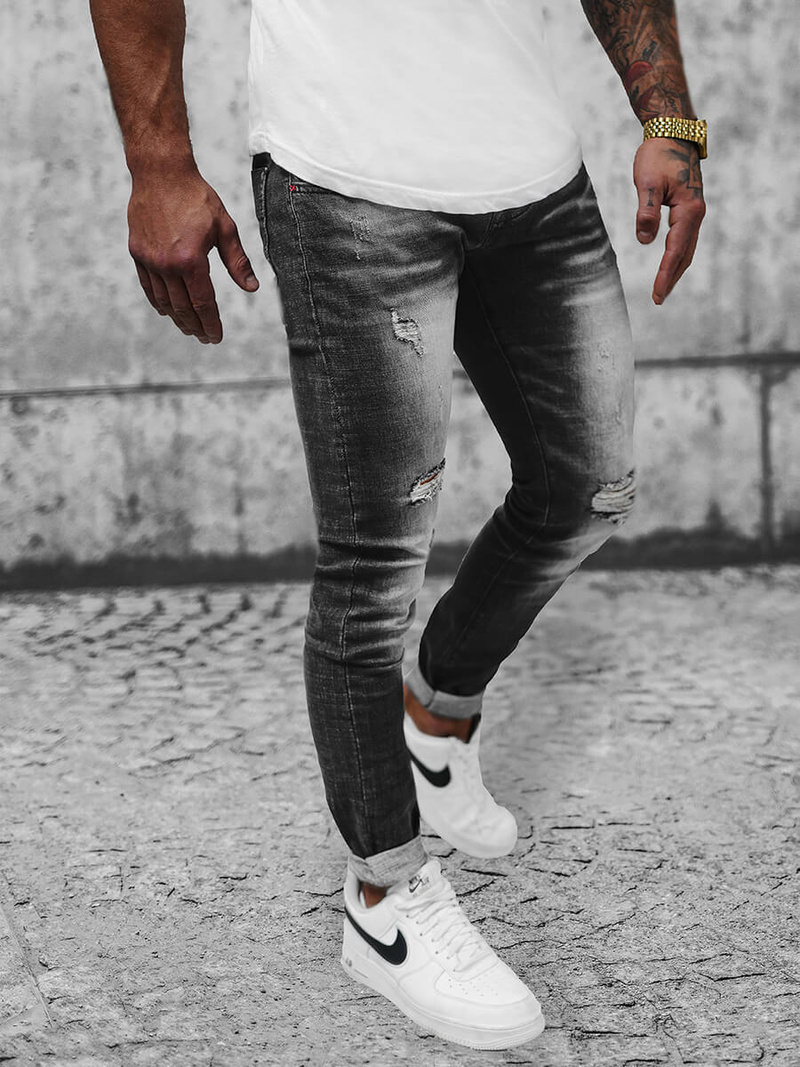 Spodnie jeansowe męskie czarne OZONEE NB/MP0024NZ