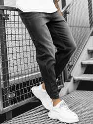 Spodnie jeansowe męskie czarne OZONEE DP/746