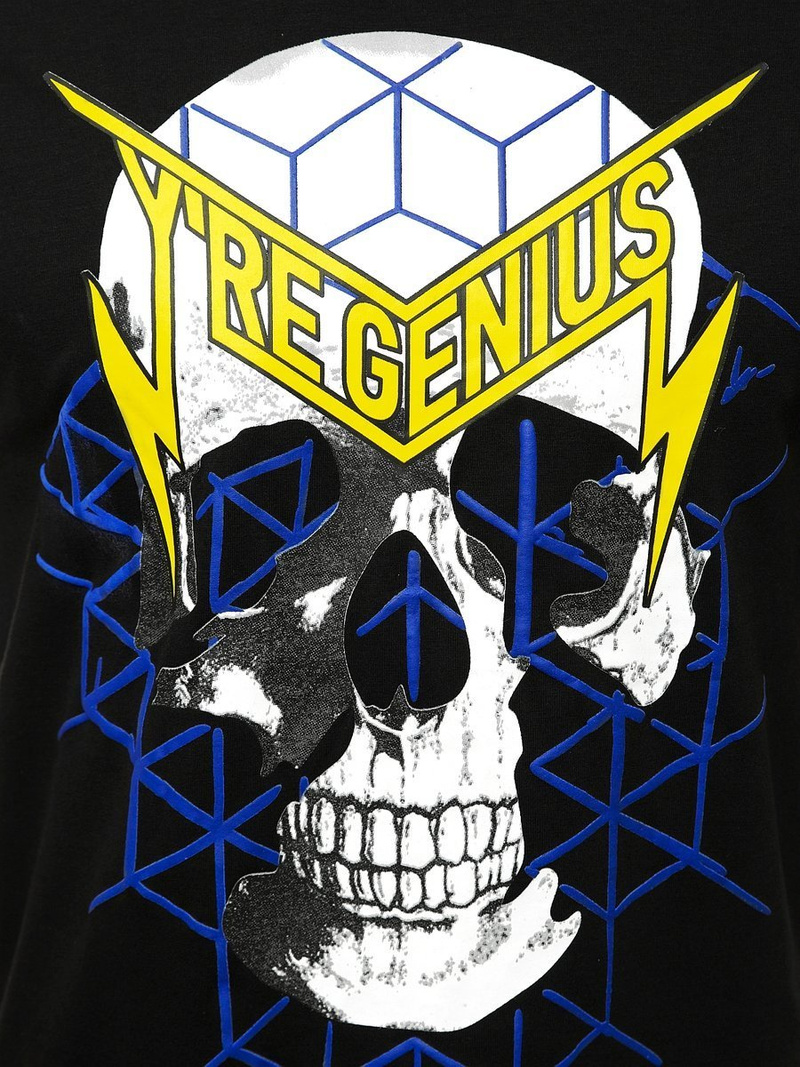 T-Shirt męski z nadrukiem czarny OZONEE JS/Y70002