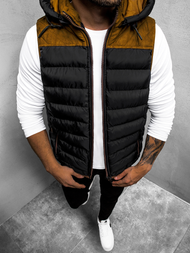 Kamizelka męska pikowana z kapturem czarna OZONEE O/5371Z 