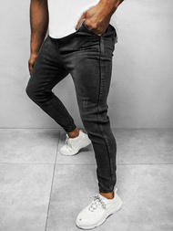 Spodnie jeansowe joggery męskie czarne OZONEE DJ/5672