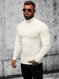 Sweter męski golf ecru OZONEE L/1596Z