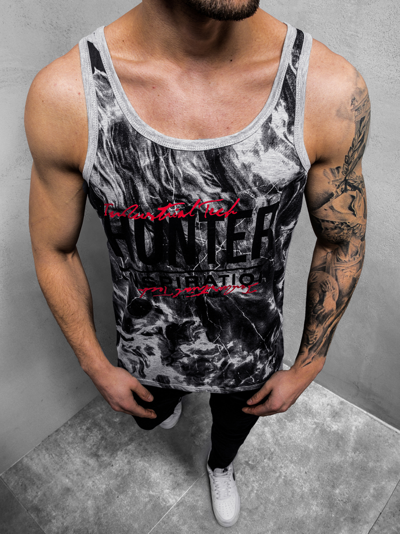 T-Shirt męski bez rękawów szary OZONEE JS/SS11033Z