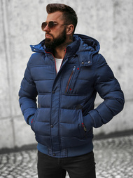 Kurtka zimowa męska pikowana granatowa OZONEE JB/JP1185Z