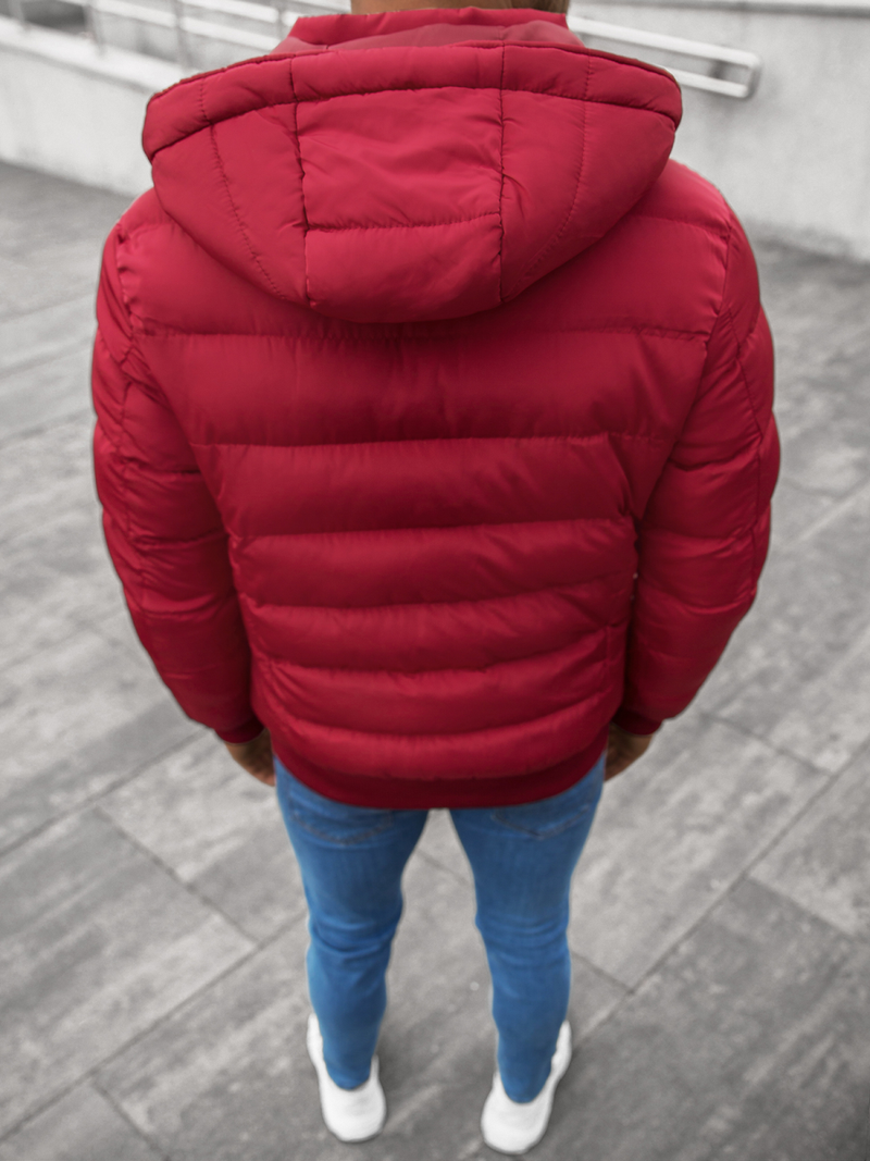 Kurtka zimowa męska pikowana bordowa OZONEE JB/JP1185Z