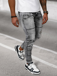 Spodnie jeansowe męskie slim fit grafitowe OZONEE NB/MP0163N