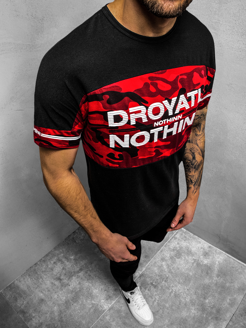 T-Shirt męski czarny OZONEE JS/SS10976Z