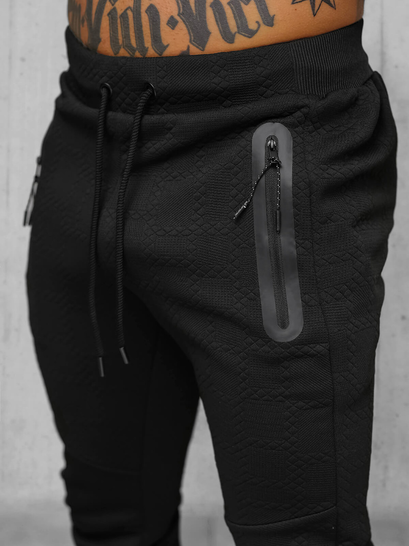 Komplet dresowy męski czarny OZONEE O/FF3705AB