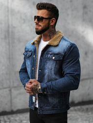 Чоловіча джинсова куртка Темно-Синя OZONEE NB/MJ520BSZ
