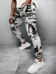 Spodnie męskie chino joggery czarno-białe OZONEE O/11104