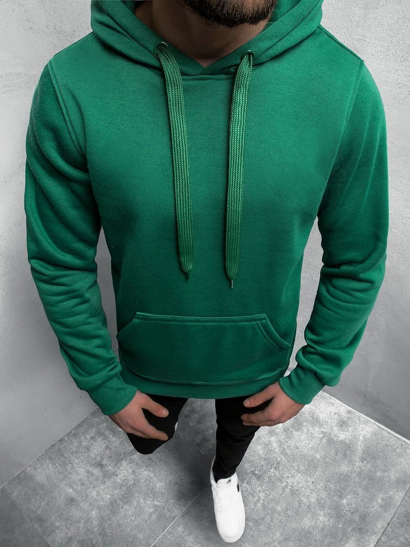 Bluza męska z kapturem kangurka zielona OZONEE JS/Y10110
