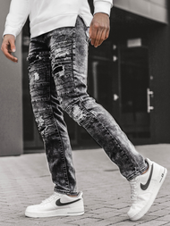 Spodnie męskie jeans grafitowe OZONEE V/19194