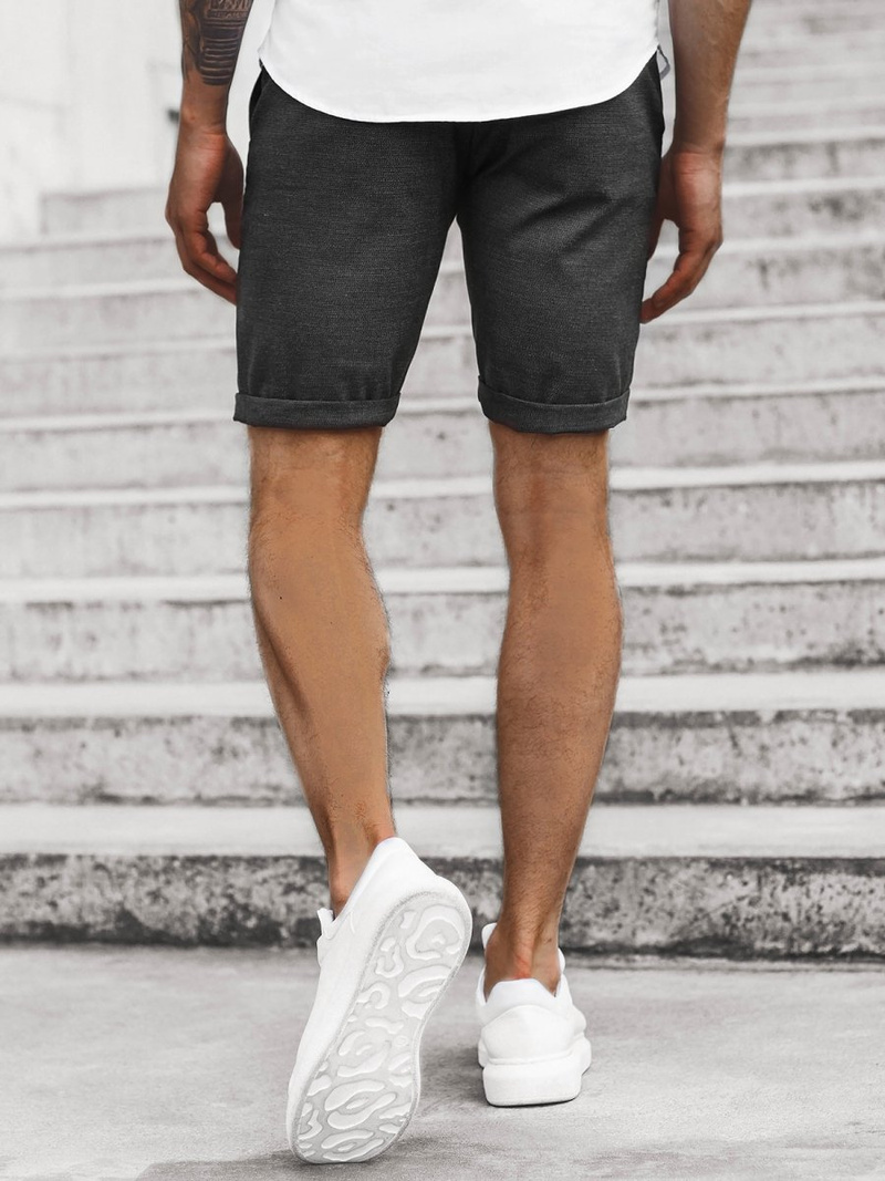 Spodenki męskie chinos czarne OZONEE DJ/1012