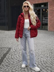 Kurtka zimowa damska pikowana burgundowa OZONEE JS/16M9300/06Z