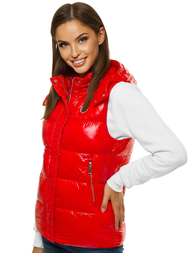 Стьобаний жіночий жилет червоний OZONEE O/SW025/4