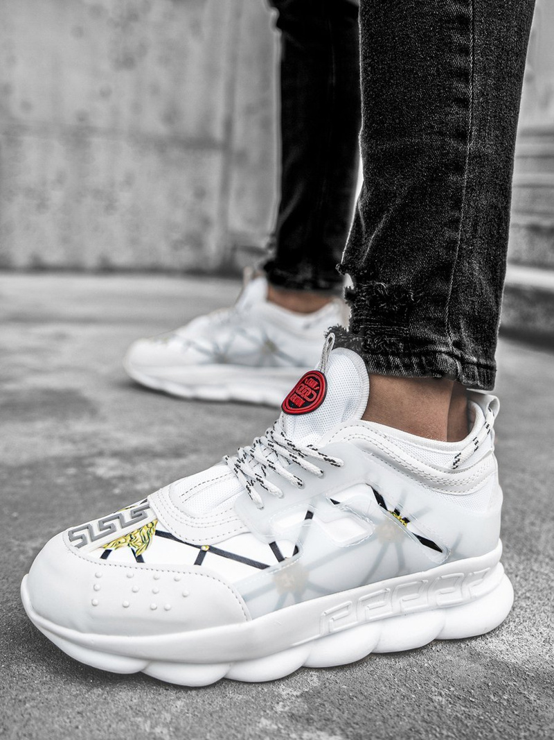 Sneakersy biało-złote OZONEE G/2020