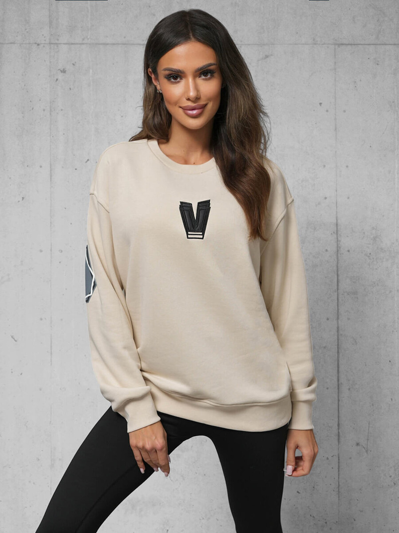 Bluza oversize beżowa OZONEE O/SWE23034Z