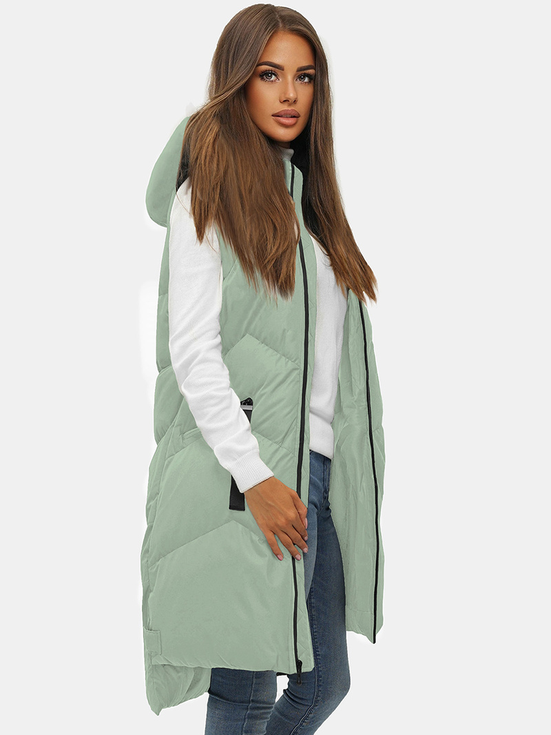 Стьобаний жіночий жилет Яскраво-Зеленi OZONEE JS/M788/236