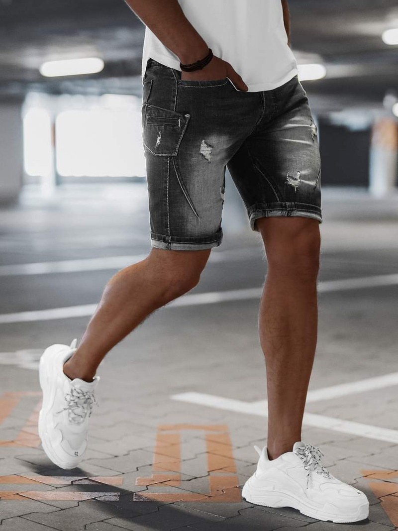 Чоловічі джинсові шорти чорні OZONEE NB/MP0040NZ