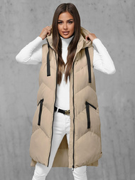 Стьобаний жіночий жилет Бежева OZONEE JS/M788/62Z