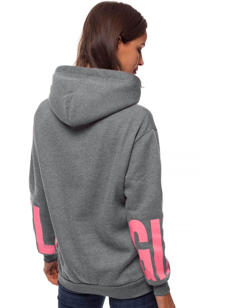 Bluza z kapturem damska grafitowa OZONEE JS/B26034
