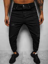 Spodnie jeansowe joggery męskie czarne OZONEE DP/771Z