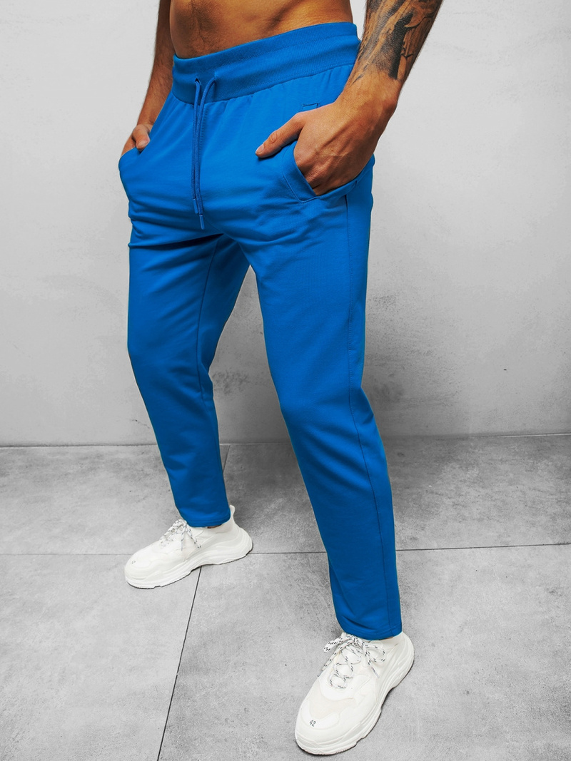 Spodnie dresowe męskie niebieskie b/18203022