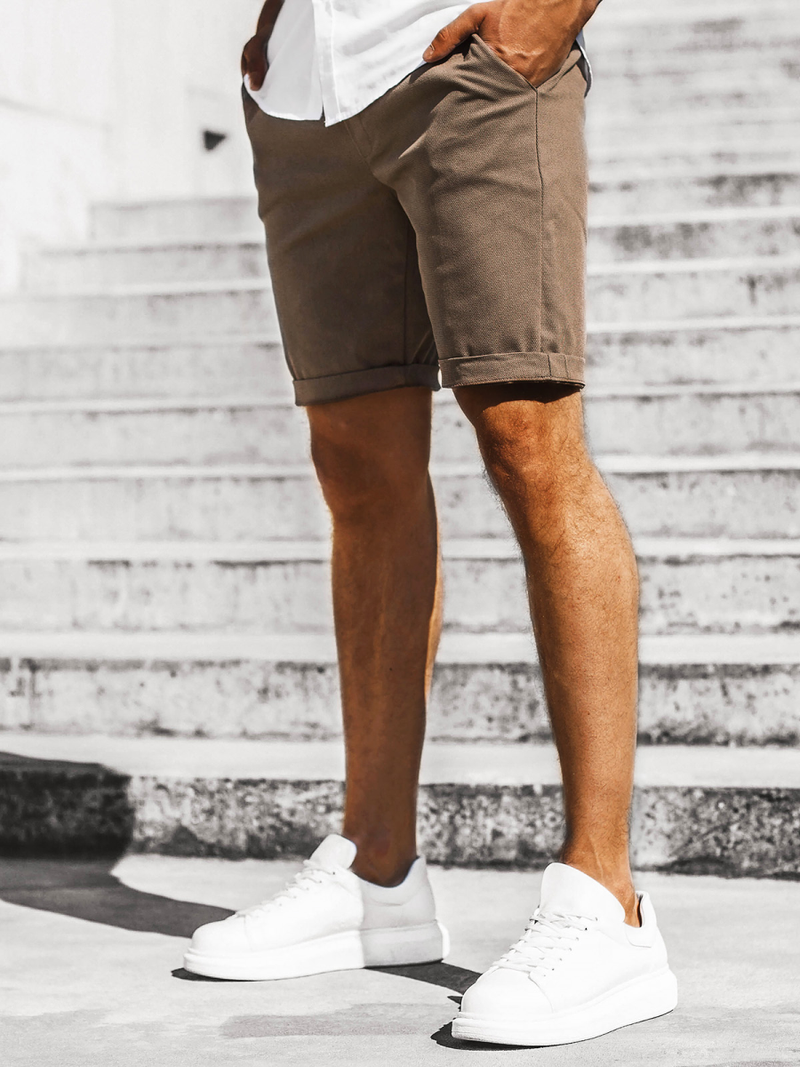 Spodenki męskie chinos brązowe OZONEE DJ/1006