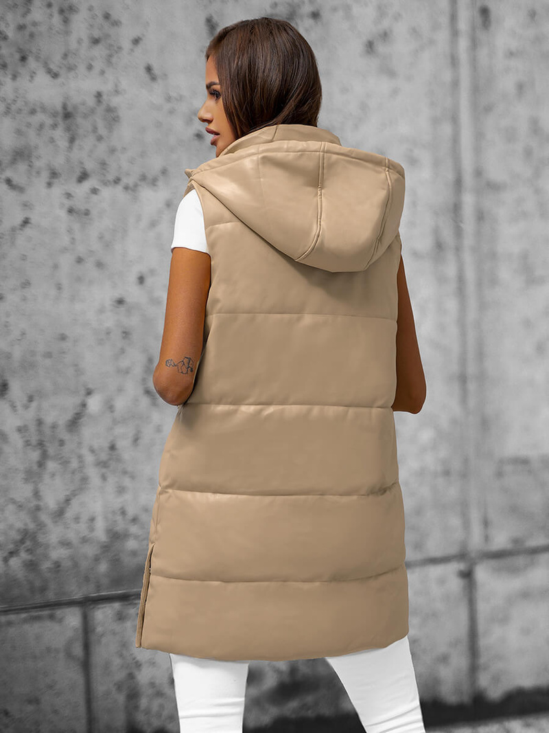 Стьобаний жіночий жилет Бежева OZONEE O/AY756Z