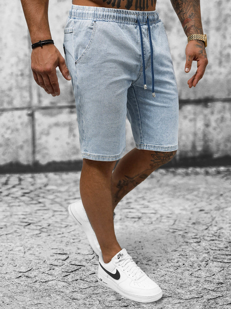 Spodenki męskie jeansowe jasno-niebieskie OZONEE NB/MP0273BC