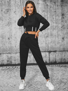 Komplet dresowy dwuczęściowy damski czarny OZONEE JS/8C78/3