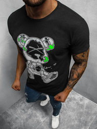T-Shirt męski z nadrukiem czarny OZONEE O/BL75