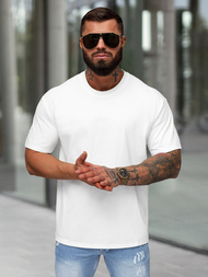 T-shirt męski loose fit biały OZONEE JS/67T1298/1