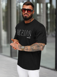 T-shirt męski loose fit czarny OZONEE O/QQ1185