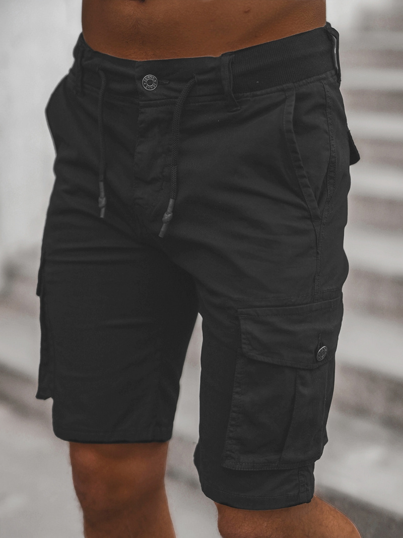 Spodenki męskie chino czarne OZONEE T/BB70010/1