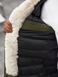 Kurtka zimowa męska parka z futerkiem zielona OZONEE JS/22M120/3