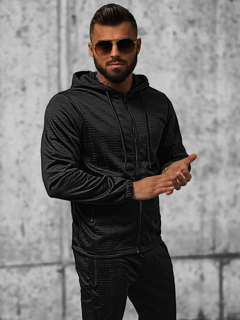 Komplet dresowy męski czarny OZONEE O/3A162