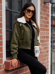 Kurtka damska z futerkiem khaki OZONEE O/81326