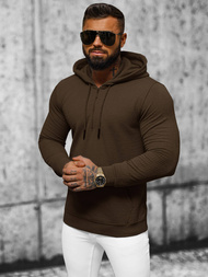 Bluza z kapturem męska brązowa OZONEE O/TB2273