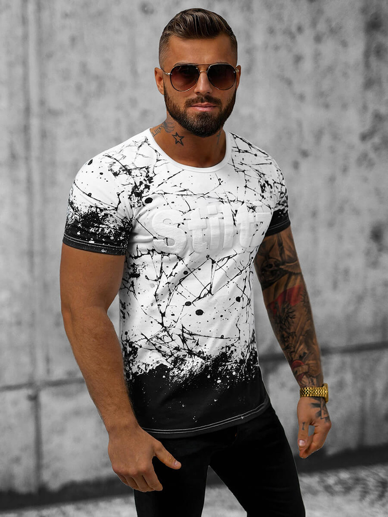 T-shirt męski biały OZONEE JS/S019/1Z